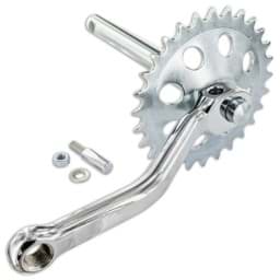 Zeige Details für Tretlagerwelle Puch, 28 Zähne, mit Tretkurbel rechts + Kurbelkeil Bild von Tretlagerwelle Puch, 28 Zähne, mit Tretkurbel rechts + Kurbelkeil