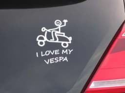 Zeige Details für Aufkleber "I love my Vespa Motiv", weiss Bild von Aufkleber "I love my Vespa Motiv", weiss
