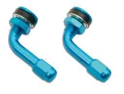Zeige Details für Ventil Metall, Tubeless, Blau, 90° gebogen (2 Stück) Bild von Ventil Metall, Tubeless, Blau, 90° gebogen (2 Stück)