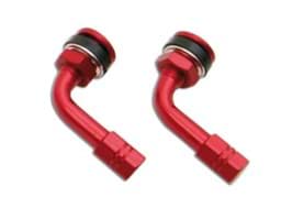 Zeige Details für Ventil Metall, Tubeless, Rot, 90° gebogen (2 Stück) Bild von Ventil Metall, Tubeless, Rot, 90° gebogen (2 Stück)