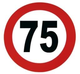 Zeige Details für Geschwindigkeitskleber 75 km/h Bild von Geschwindigkeitskleber 75 km/h