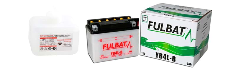 Bild von Blei-Säure-Batterie Fulbat YB4L-B, mit Säurepaket