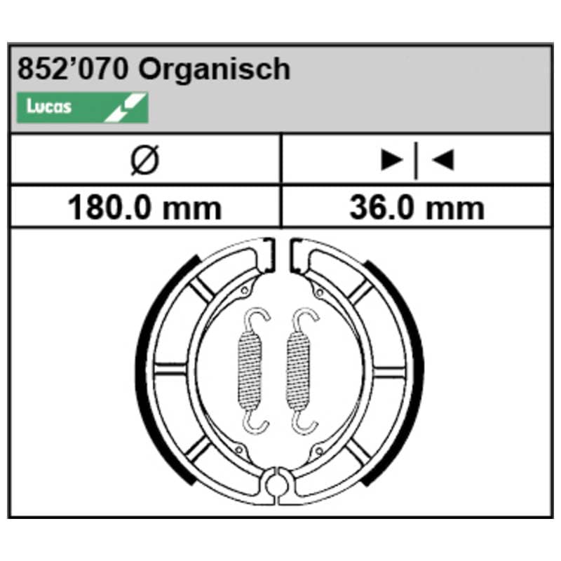 Bild von Bremsbacken Lucas MCS-959 (180x36mm)