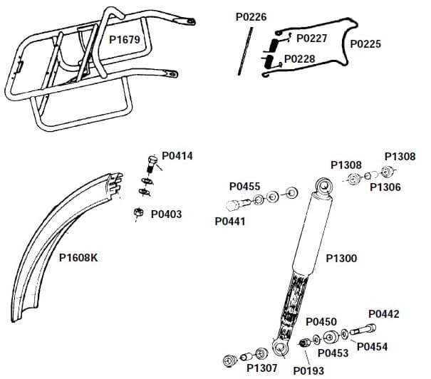 Immagine per categoria Portapacchi - parafango h. - ammortizzatore