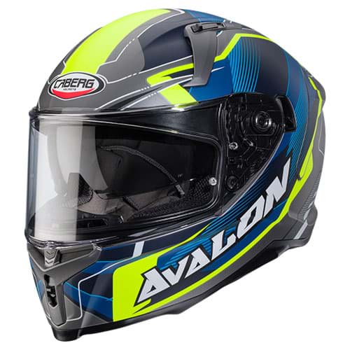 Bild von Integralhelm Caberg Avalon-X Optic, Farbe Grau/Blau/Gelb fluo matt