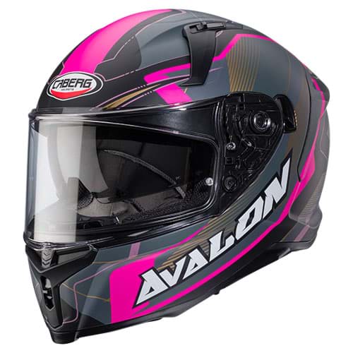 Bild von Integralhelm Caberg Avalon-X Optic, Farbe Schwarz/Grau/Fuchsia matt