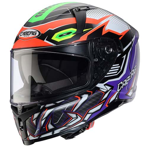 Bild von Integralhelm Caberg Avalon-X Gurkha, Farbe Schwarz/Orange/Grün fluo/Violett fluo glänzend