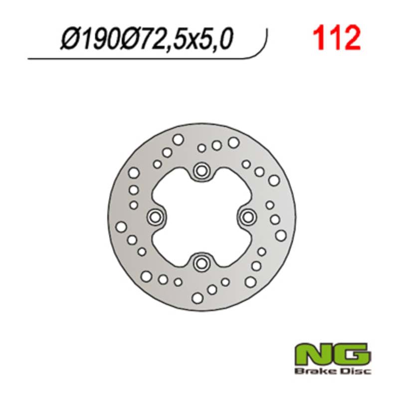 Bild von Bremsscheibe NG Brake Disc 190/72/5mm (4 Loch)