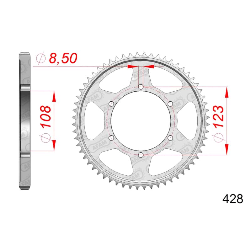 Bild von Zahnkranz AFAM Stahl 428/58Z Aprilia RS 125, Tuono 125 2021 ->
