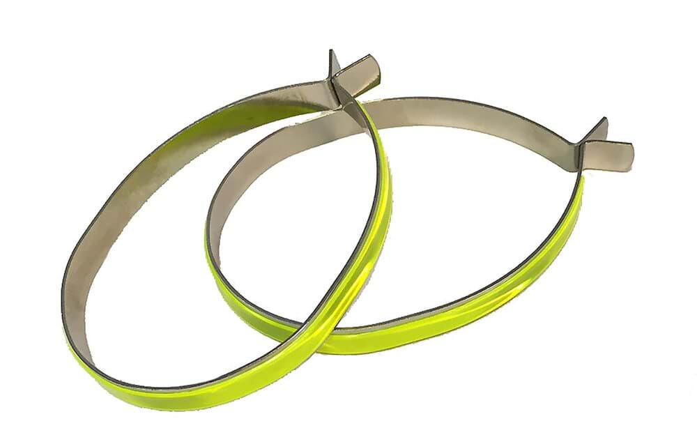 Hosenklammern FASI, 8mm, Edelstahl, mit Reflektor-Folie gelb (Paar)