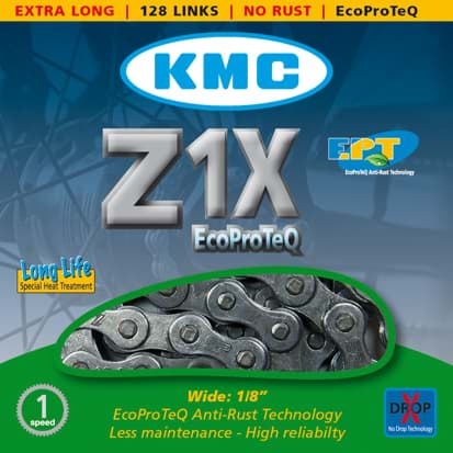 Bild von Tretkette KMC Z1X EcoProTeQ, 128 Glieder, Inox (rostfrei)