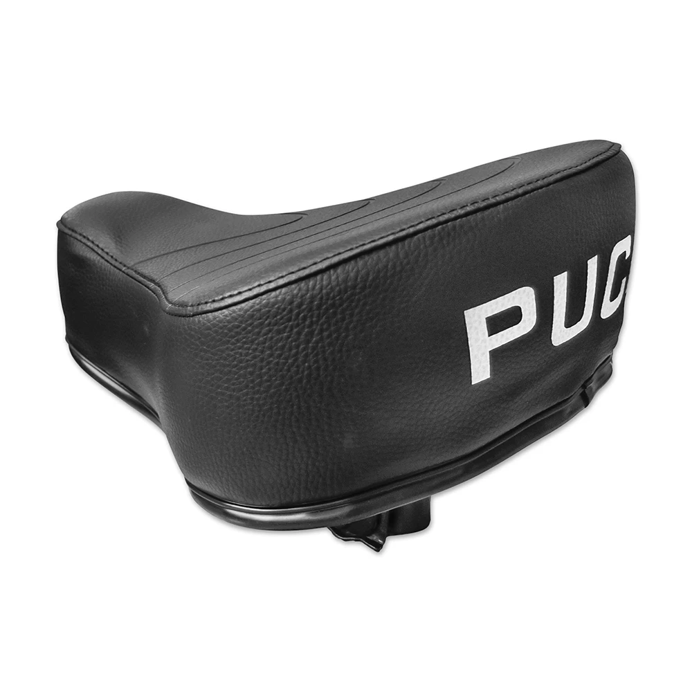 Sattel Cross, schwarz, mit weisser Aufschrift "Puch"