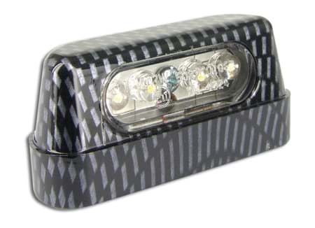 Immagine di Nummernschildbeleuchtung 55 x 20 x 26mm, LED, Carbon-Look, geprüft