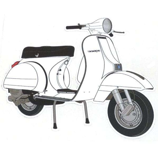 Bild von Aufkleber Vespa P200E, weiss, 85x85mm