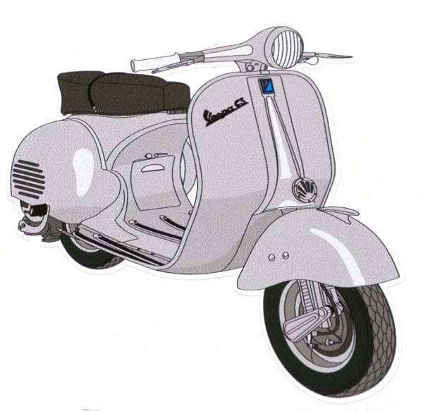 Bild von Aufkleber Vespa GS, grau, 85x85mm