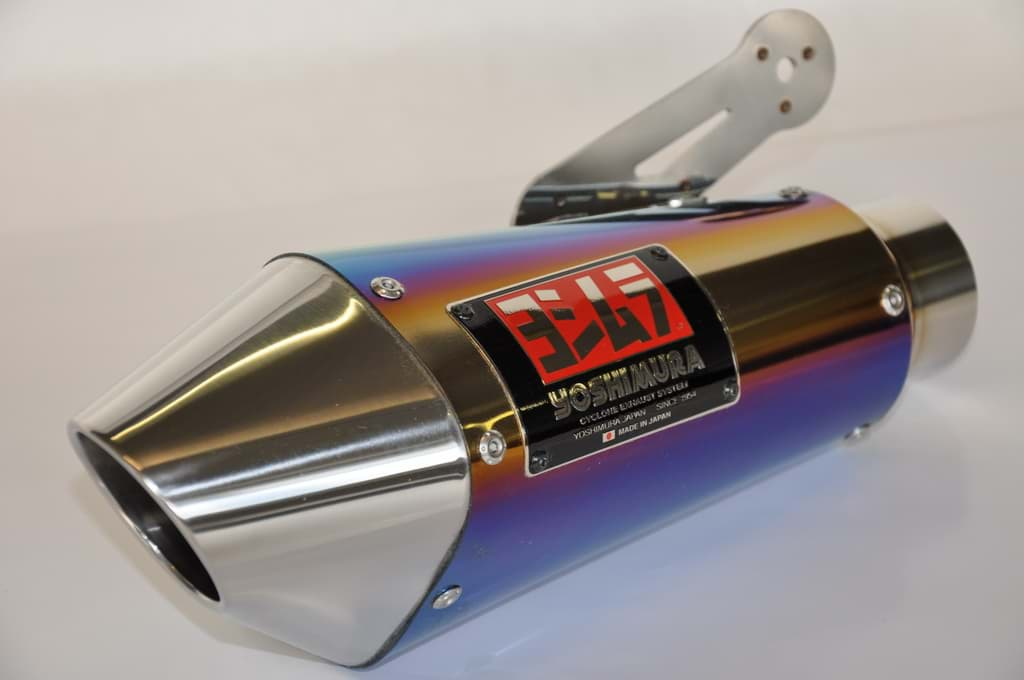 Bild von Auspuff Yoshimura Japan Tri-Cone Titan Blau", homologiert"