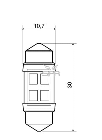 Bild von Sovitte 12V, 4 LED, 31mm, weiss  (2 Stück)