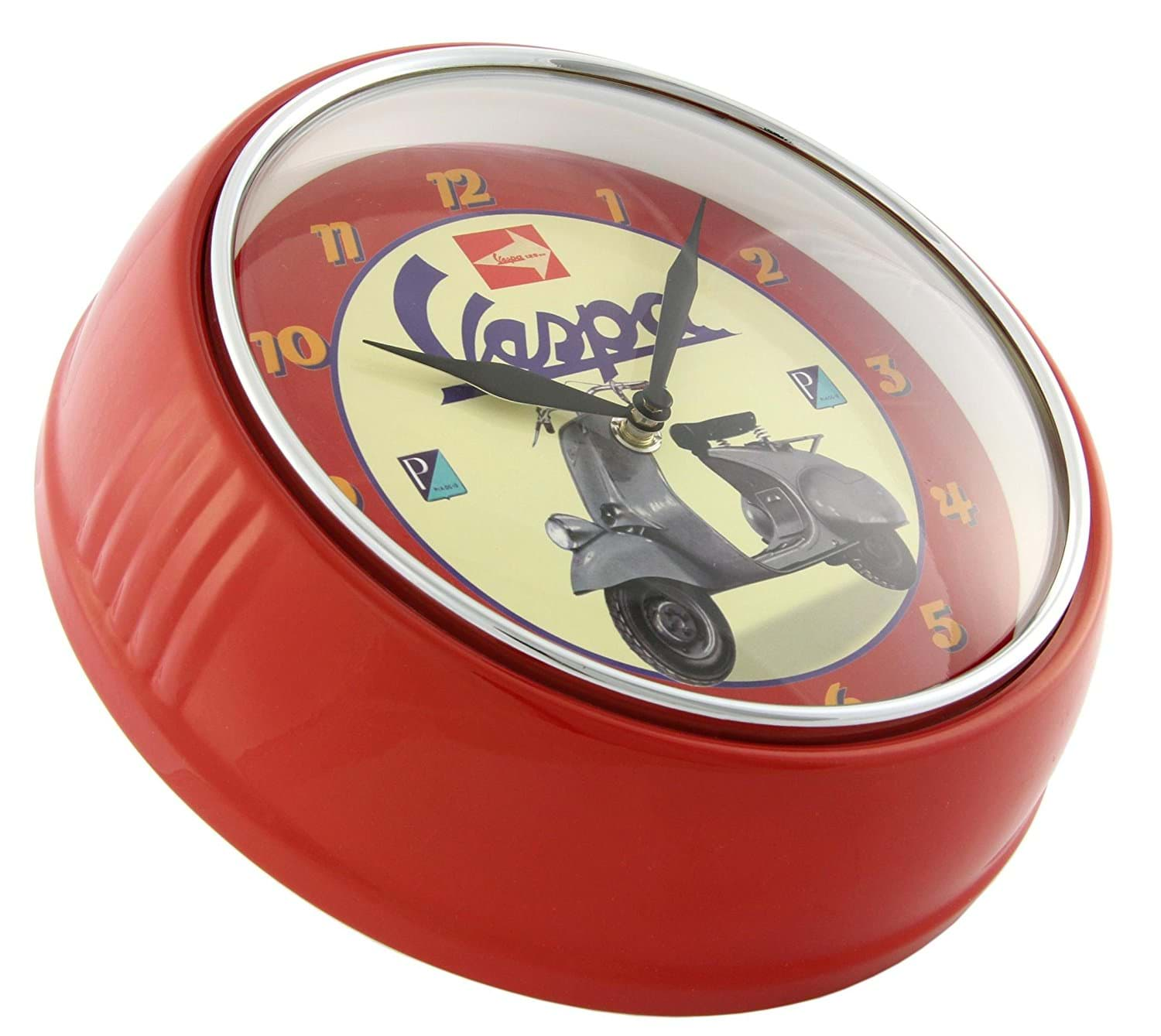 Bild von Wanduhr Vespa "Scooter, rot", 23cm