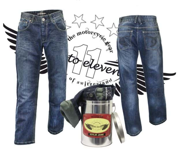 Bild von Jeans Moto Eleven Protective Damen, Blue Washed, Länge 32"